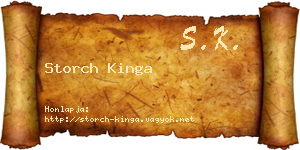 Storch Kinga névjegykártya